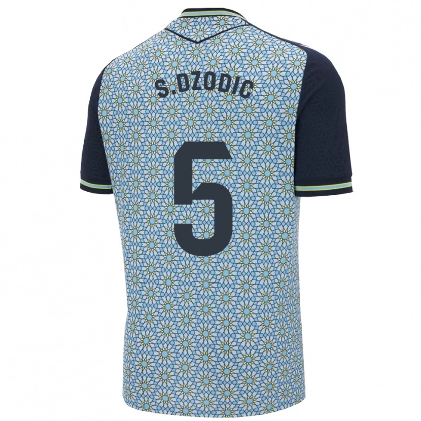 Danxen Män Stefan Dzodic #5 Blå Marinblå Bortatröja Matchtröjor 2025/26 Tröjor T-Tröja