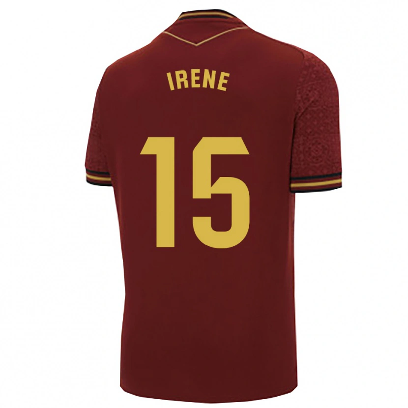 Danxen Män Irene Laseca Perez #15 Bourgogne Guld Bortatröja Matchtröjor 2025/26 Tröjor T-Tröja