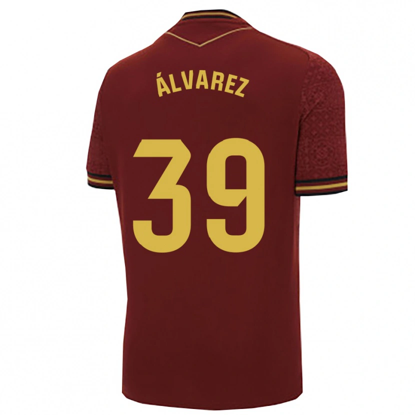 Danxen Män Ismael Álvarez #39 Bourgogne Guld Bortatröja Matchtröjor 2025/26 Tröjor T-Tröja