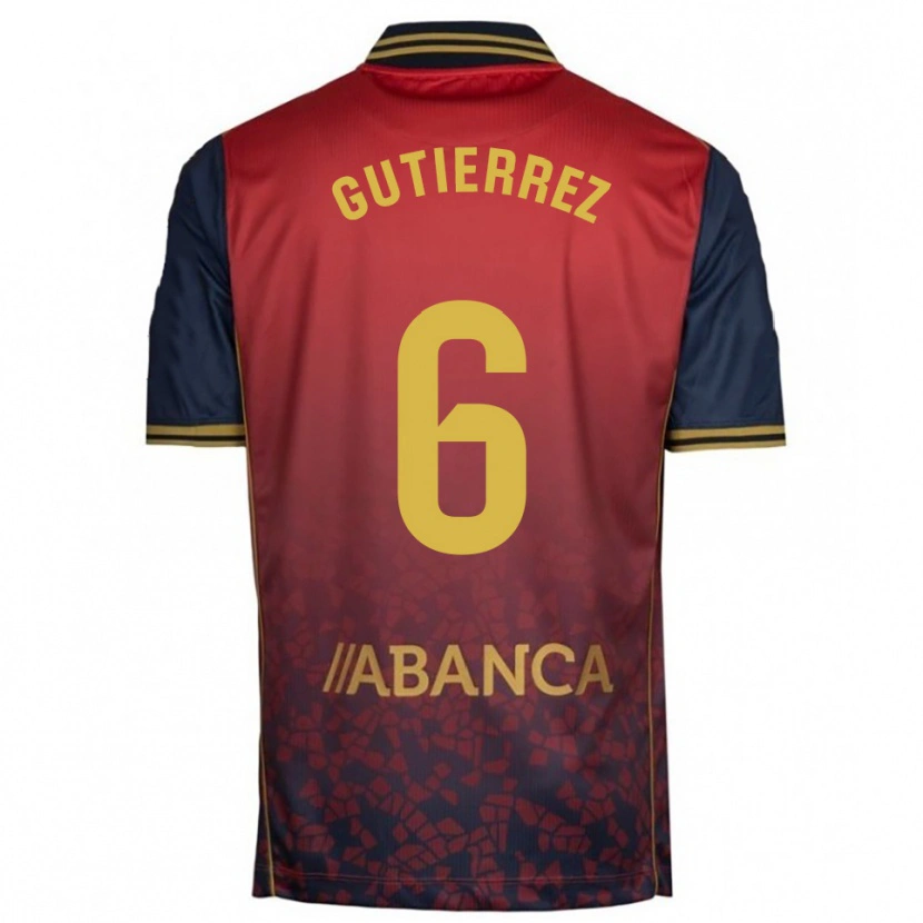 Danxen Män Paula Gutiérrez #6 Röd Marinblå Bortatröja Matchtröjor 2025/26 Tröjor T-Tröja