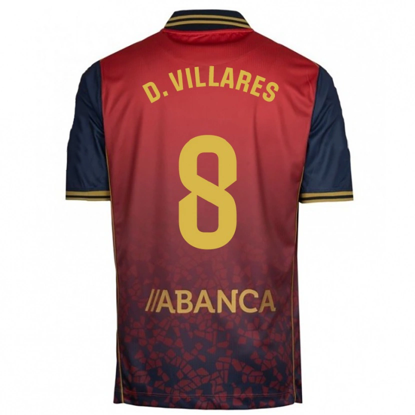 Danxen Män Diego Villares #8 Röd Marinblå Bortatröja Matchtröjor 2025/26 Tröjor T-Tröja