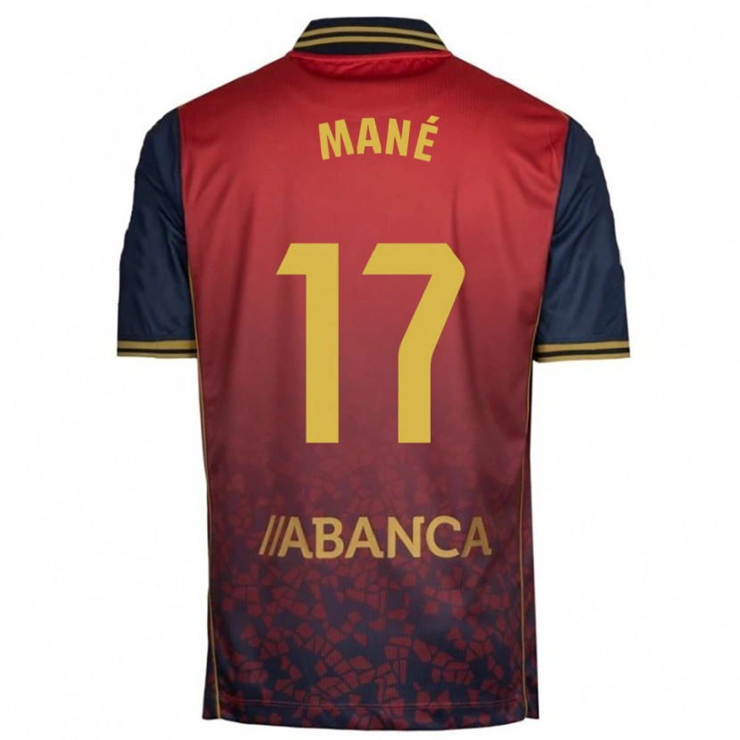 Danxen Män Alioune Mané #17 Röd Marinblå Bortatröja Matchtröjor 2025/26 Tröjor T-Tröja