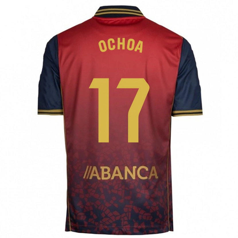 Danxen Män Martín Ochoa #17 Röd Marinblå Bortatröja Matchtröjor 2025/26 Tröjor T-Tröja