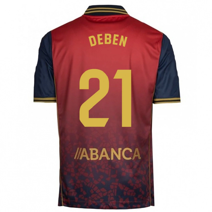 Danxen Män Sara Debén #21 Röd Marinblå Bortatröja Matchtröjor 2025/26 Tröjor T-Tröja