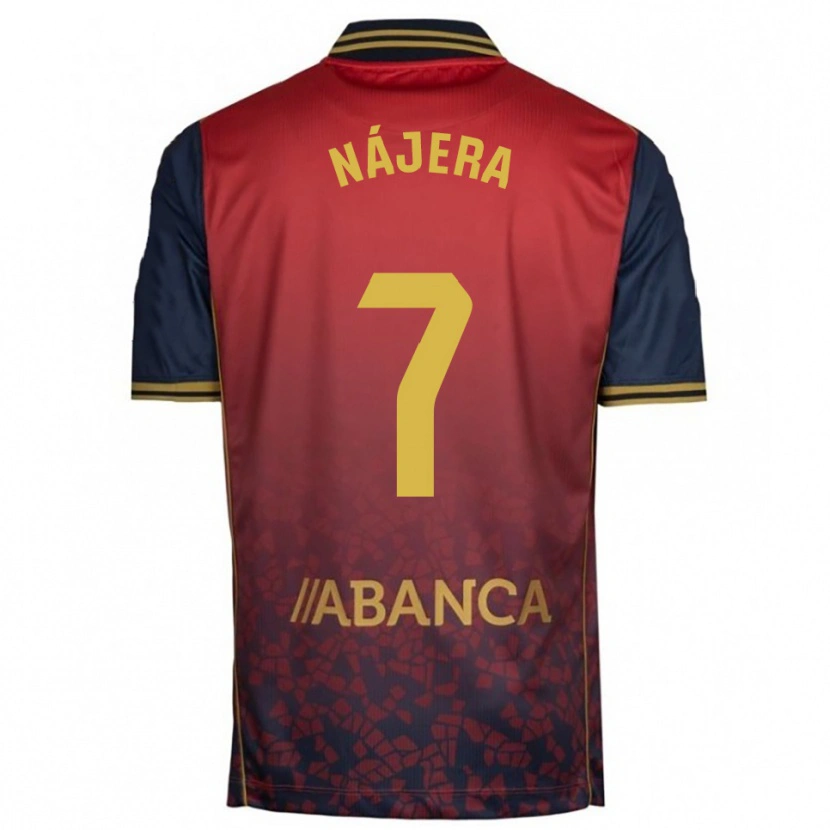Danxen Män Mario Nájera #7 Röd Marinblå Bortatröja Matchtröjor 2025/26 Tröjor T-Tröja