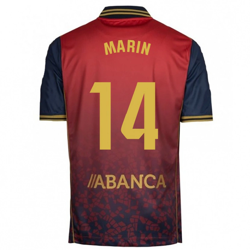 Danxen Män Ainhoa Marín #14 Röd Marinblå Bortatröja Matchtröjor 2025/26 Tröjor T-Tröja