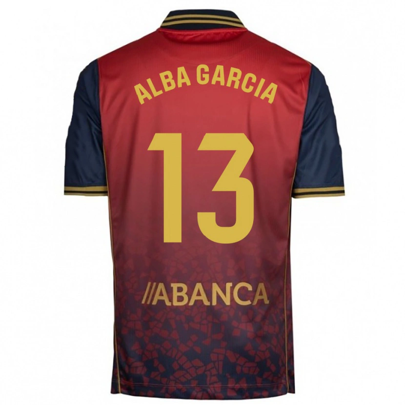Danxen Män Lucía Alba García #13 Röd Marinblå Bortatröja Matchtröjor 2025/26 Tröjor T-Tröja