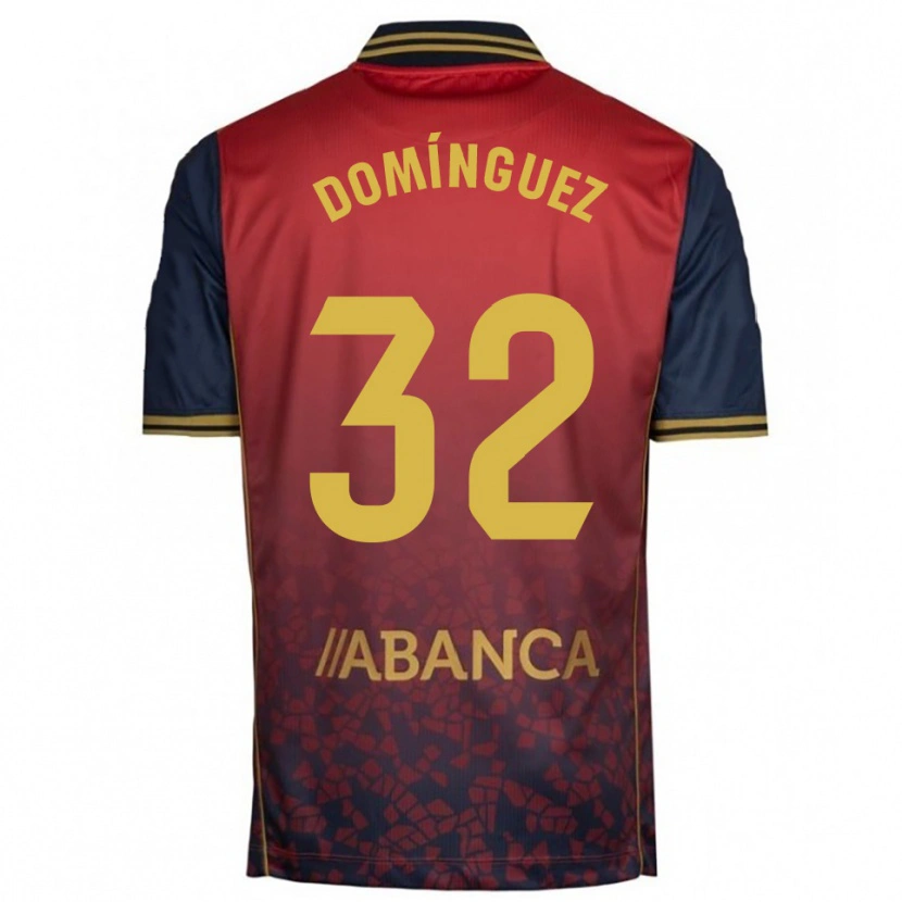 Danxen Män David Domínguez #32 Röd Marinblå Bortatröja Matchtröjor 2025/26 Tröjor T-Tröja