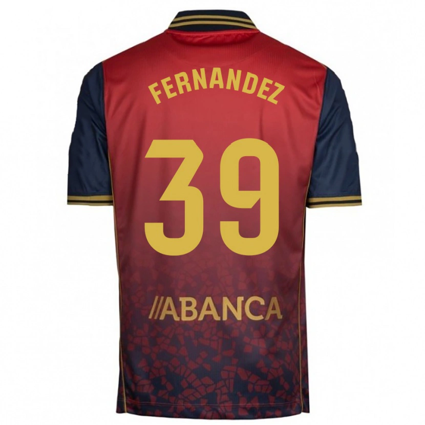 Danxen Män David Fernández #39 Röd Marinblå Bortatröja Matchtröjor 2025/26 Tröjor T-Tröja
