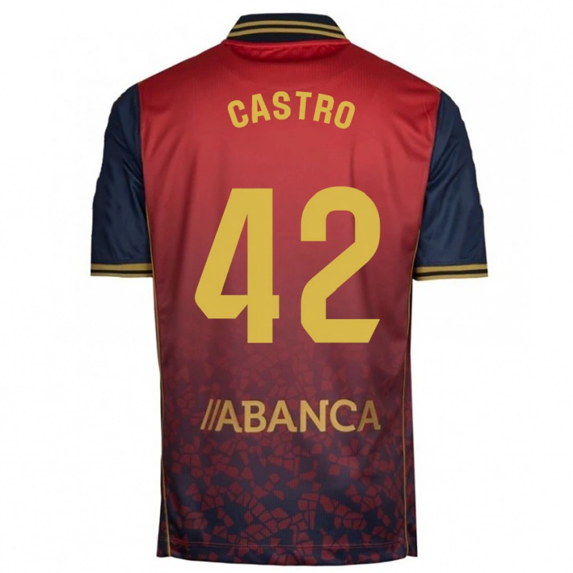 Danxen Män Lucas Castro #42 Röd Marinblå Bortatröja Matchtröjor 2025/26 Tröjor T-Tröja