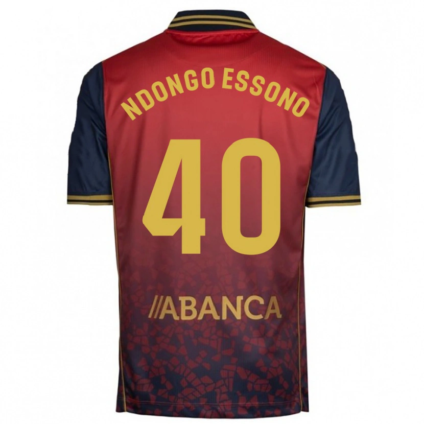 Danxen Män Rodrigue Essono #40 Röd Marinblå Bortatröja Matchtröjor 2025/26 Tröjor T-Tröja
