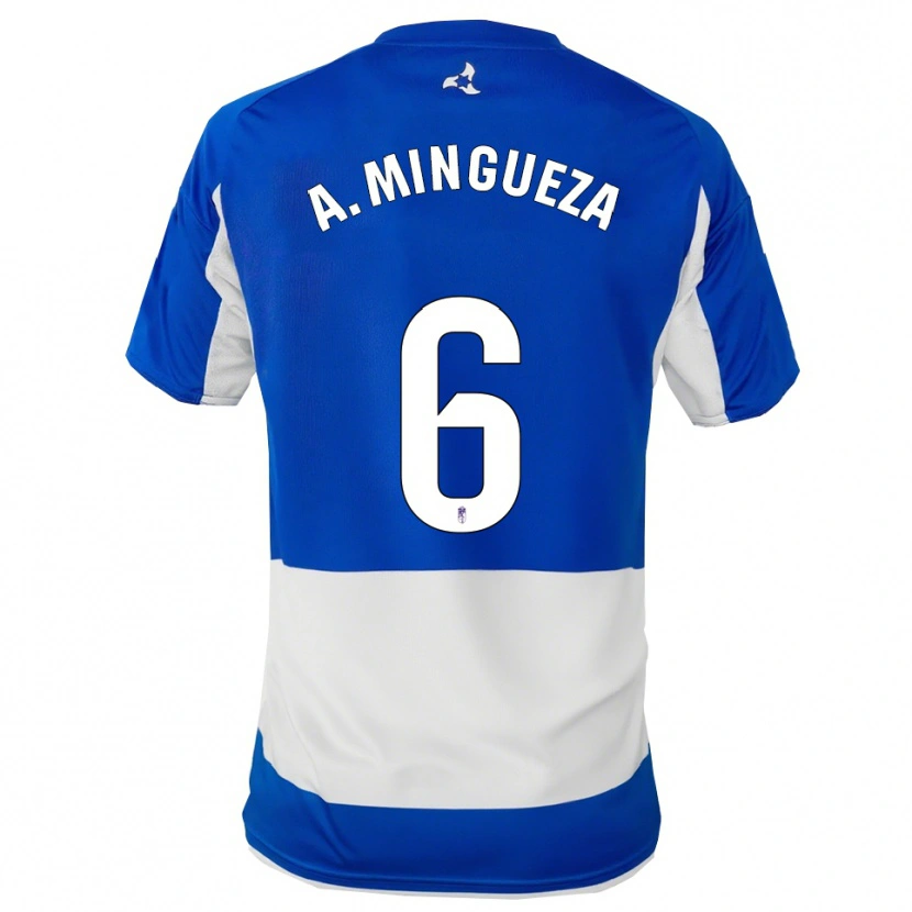 Danxen Män Ariadna Mingueza Garcia #6 Blå Vit Bortatröja Matchtröjor 2025/26 Tröjor T-Tröja