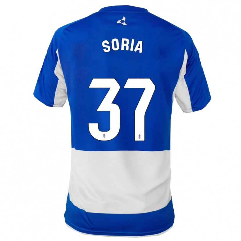Danxen Män Carlos Soria #37 Blå Vit Bortatröja Matchtröjor 2025/26 Tröjor T-Tröja