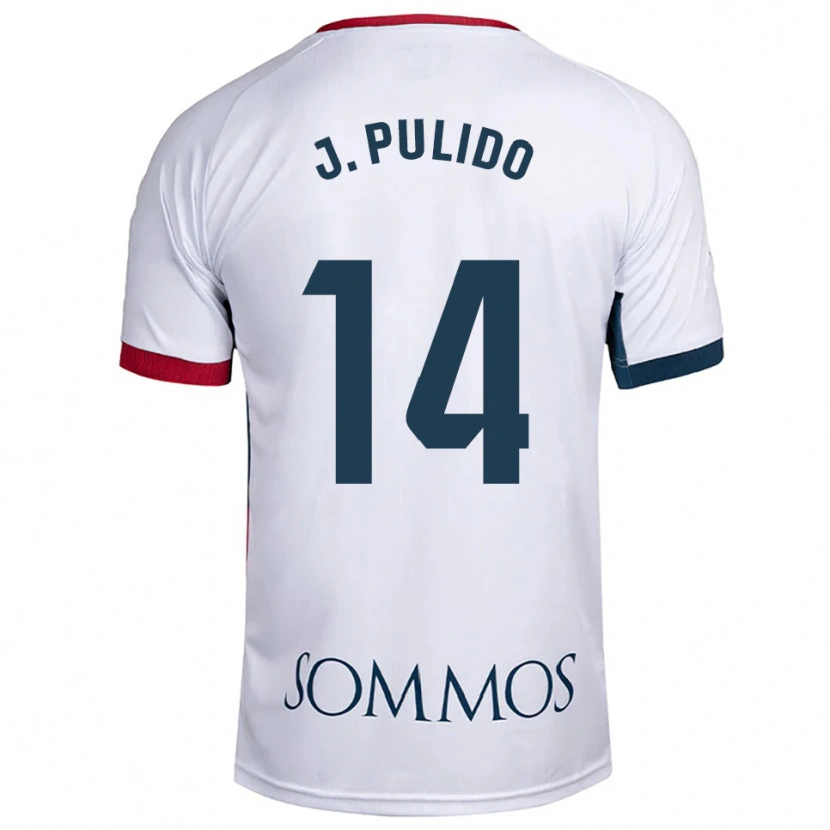 Danxen Män Jorge Pulido #14 Vit Röd Bortatröja Matchtröjor 2025/26 Tröjor T-Tröja