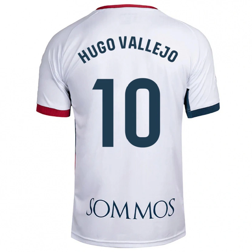 Danxen Män Hugo Vallejo #10 Vit Röd Bortatröja Matchtröjor 2025/26 Tröjor T-Tröja