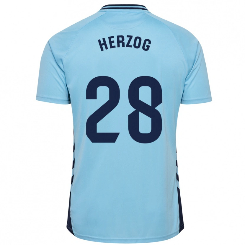 Danxen Män Juanma Herzog #28 Himmelsblå Bortatröja Matchtröjor 2025/26 Tröjor T-Tröja
