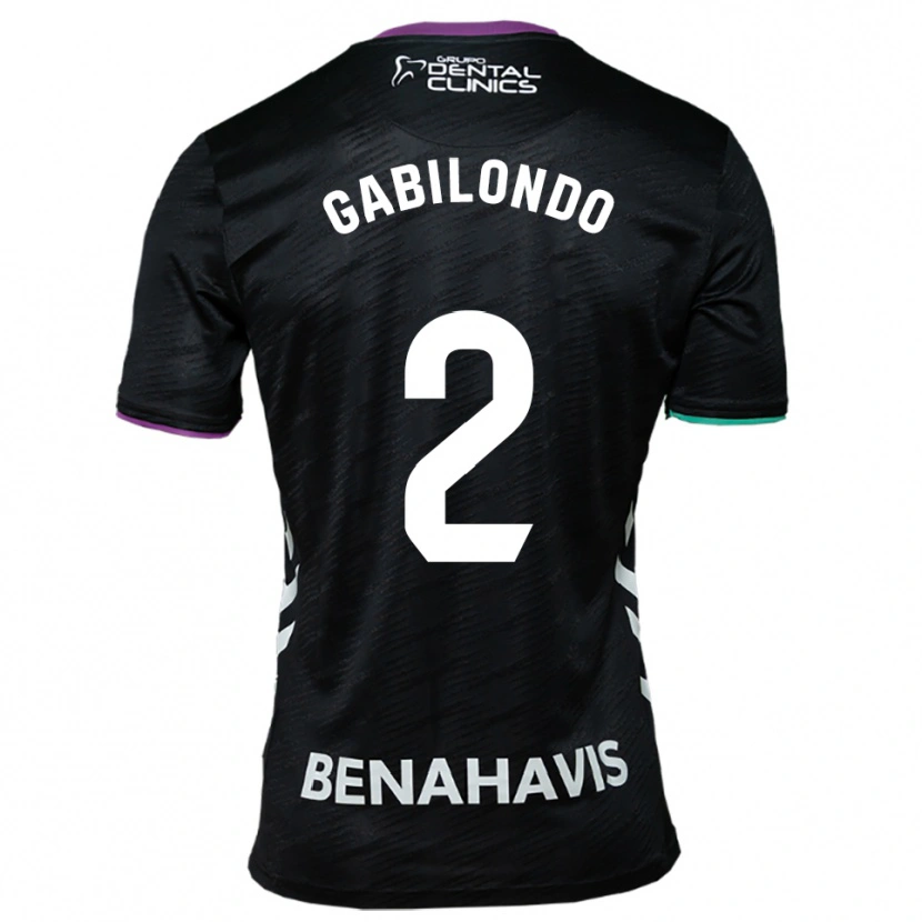 Danxen Män Jokin Gabilondo #2 Svart Lila Grön Bortatröja Matchtröjor 2025/26 Tröjor T-Tröja