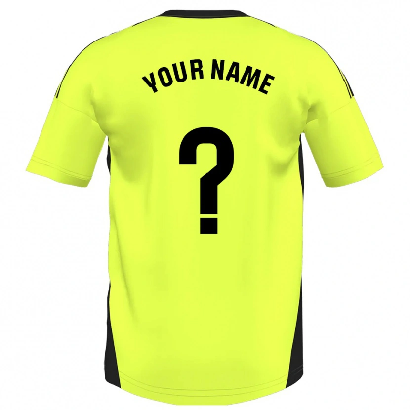 Danxen Män Ditt Namn #0 Fluorescerande Gul Bortatröja Matchtröjor 2025/26 Tröjor T-Tröja