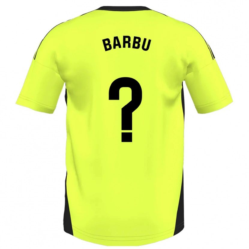 Danxen Män Álex Barbu #0 Fluorescerande Gul Bortatröja Matchtröjor 2025/26 Tröjor T-Tröja