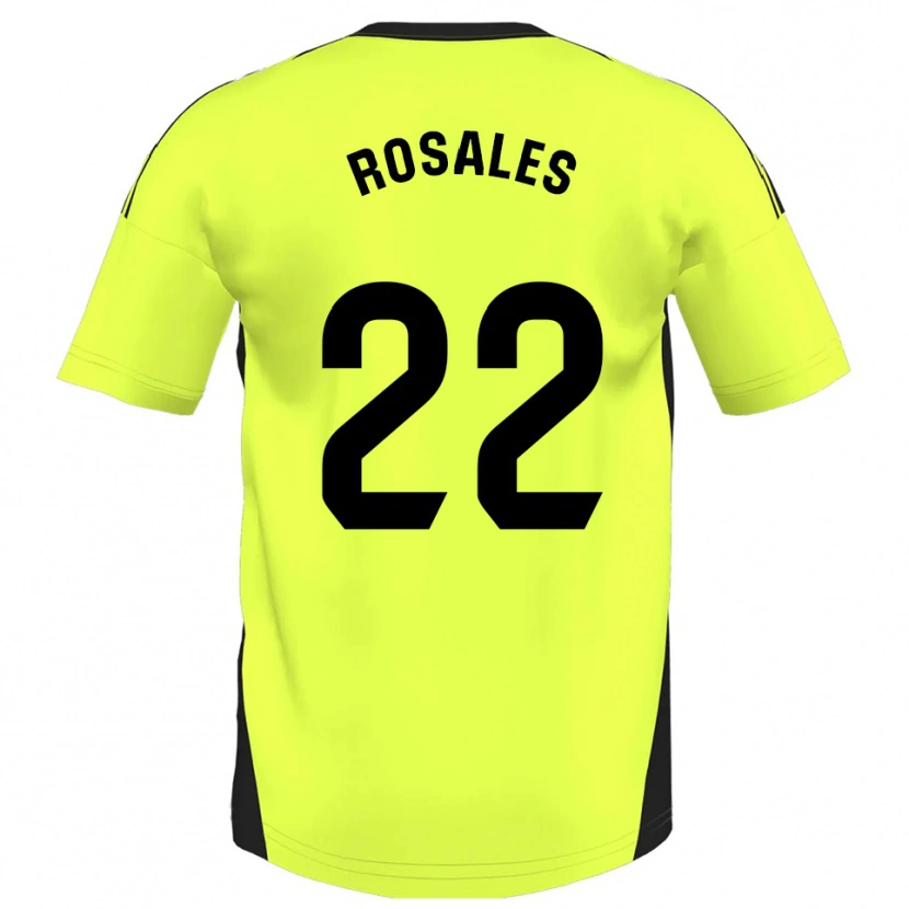Danxen Män Diego Rosales #22 Fluorescerande Gul Bortatröja Matchtröjor 2025/26 Tröjor T-Tröja