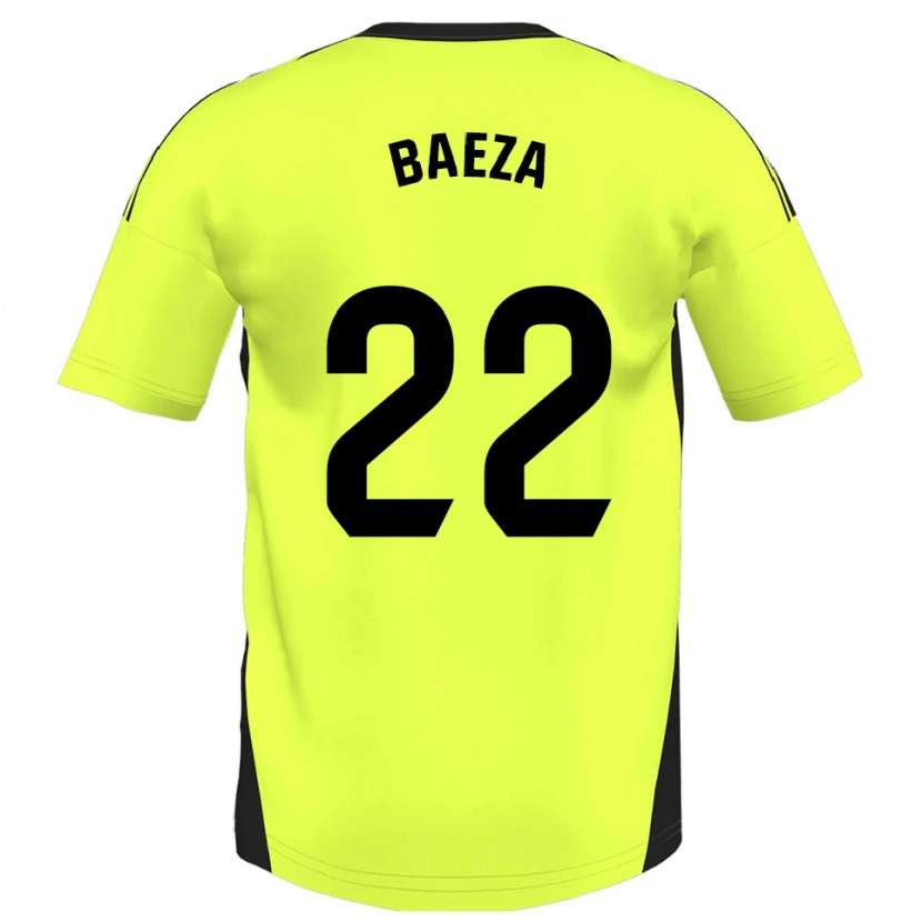 Danxen Män Miguel Baeza #22 Fluorescerande Gul Bortatröja Matchtröjor 2025/26 Tröjor T-Tröja