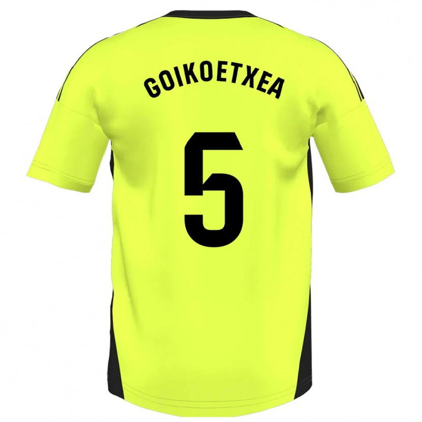 Danxen Män Imanol Goikoetxea #5 Fluorescerande Gul Bortatröja Matchtröjor 2025/26 Tröjor T-Tröja
