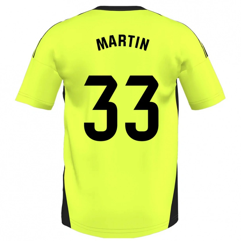 Danxen Män Aarón Martin #33 Fluorescerande Gul Bortatröja Matchtröjor 2025/26 Tröjor T-Tröja