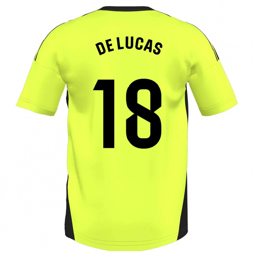 Danxen Män Alejandro De Lucas #18 Fluorescerande Gul Bortatröja Matchtröjor 2025/26 Tröjor T-Tröja