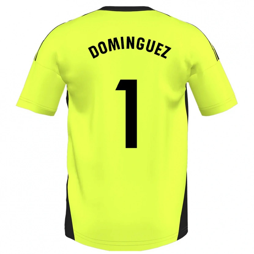 Danxen Män Iago Domínguez #1 Fluorescerande Gul Bortatröja Matchtröjor 2025/26 Tröjor T-Tröja