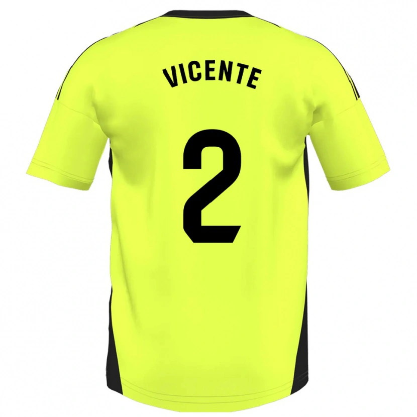 Danxen Män David Vicente #2 Fluorescerande Gul Bortatröja Matchtröjor 2025/26 Tröjor T-Tröja