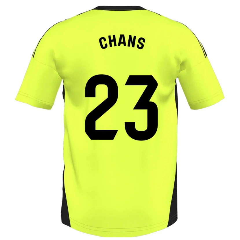 Danxen Män Ángel Chans #23 Fluorescerande Gul Bortatröja Matchtröjor 2025/26 Tröjor T-Tröja