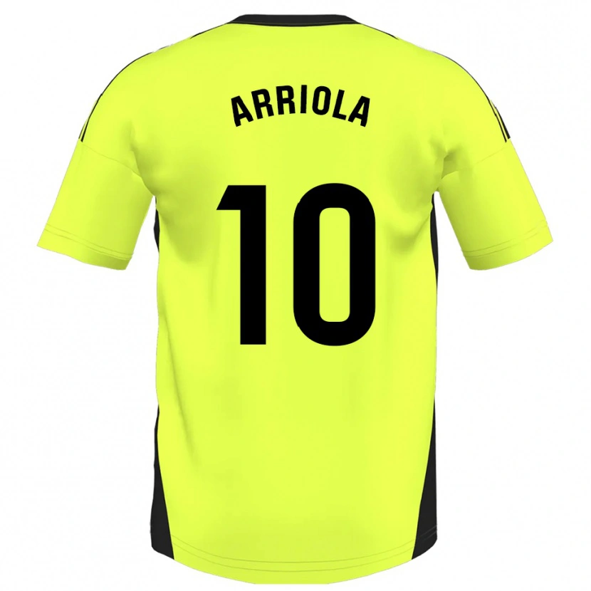Danxen Män Marcos Arriola #10 Fluorescerande Gul Bortatröja Matchtröjor 2025/26 Tröjor T-Tröja