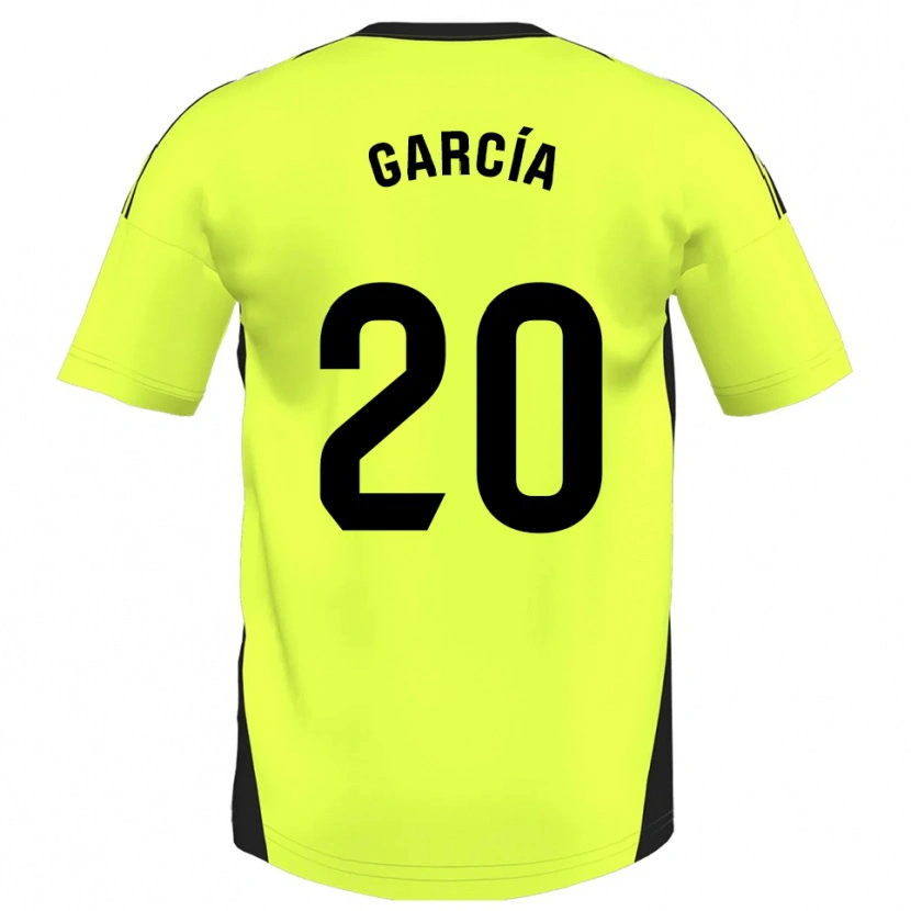 Danxen Män Alberto García #20 Fluorescerande Gul Bortatröja Matchtröjor 2025/26 Tröjor T-Tröja
