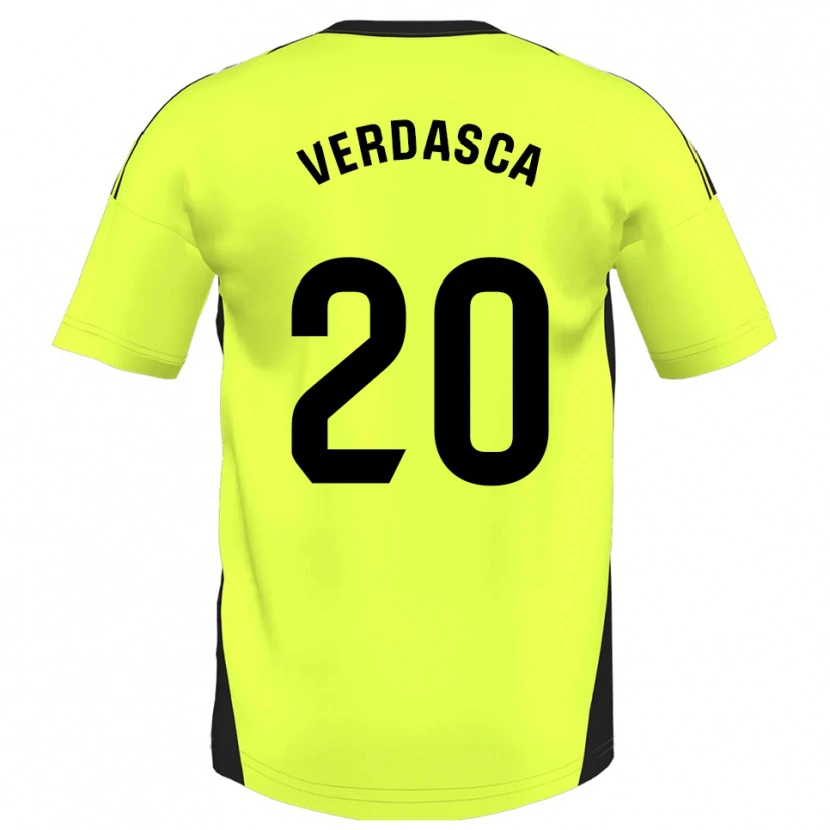 Danxen Män Diogo Verdasca #20 Fluorescerande Gul Bortatröja Matchtröjor 2025/26 Tröjor T-Tröja