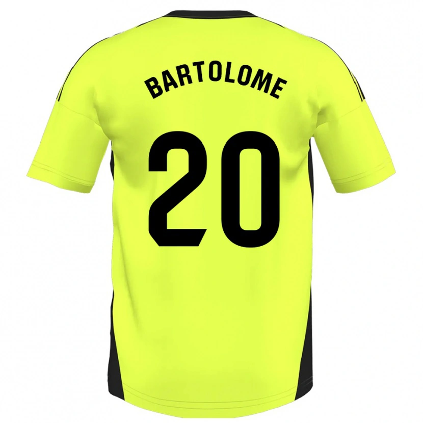 Danxen Män Diego Bartolomé #20 Fluorescerande Gul Bortatröja Matchtröjor 2025/26 Tröjor T-Tröja