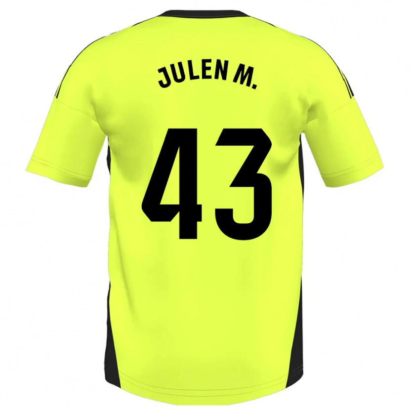 Danxen Män Julen Martínez #43 Fluorescerande Gul Bortatröja Matchtröjor 2025/26 Tröjor T-Tröja