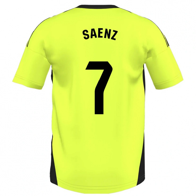 Danxen Män Raúl Sáenz #7 Fluorescerande Gul Bortatröja Matchtröjor 2025/26 Tröjor T-Tröja