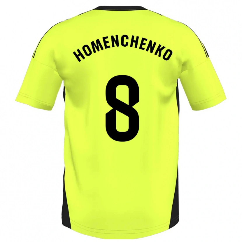 Danxen Män Santiago Homenchenko #8 Fluorescerande Gul Bortatröja Matchtröjor 2025/26 Tröjor T-Tröja