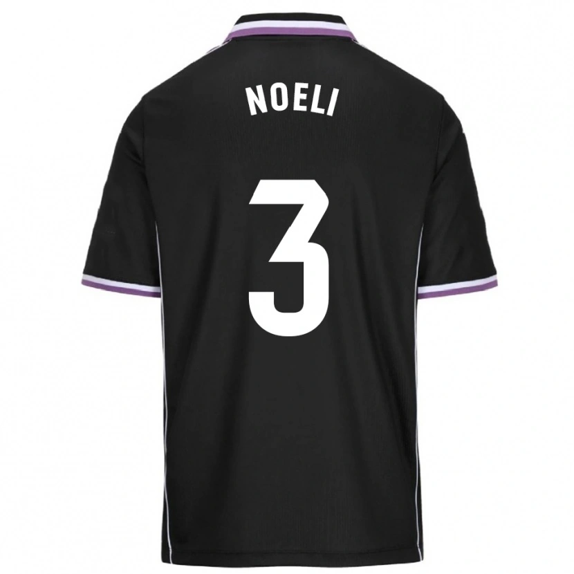 Danxen Män Noelia Díez González #3 Lila Svart Bortatröja Matchtröjor 2025/26 Tröjor T-Tröja