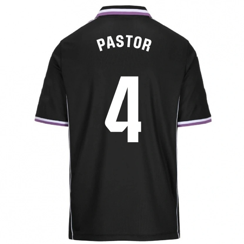Danxen Män Alba Pastor Rodríguez #4 Lila Svart Bortatröja Matchtröjor 2025/26 Tröjor T-Tröja