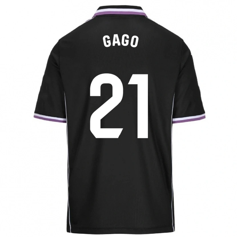 Danxen Män Lucía Gago Sánchez #21 Lila Svart Bortatröja Matchtröjor 2025/26 Tröjor T-Tröja