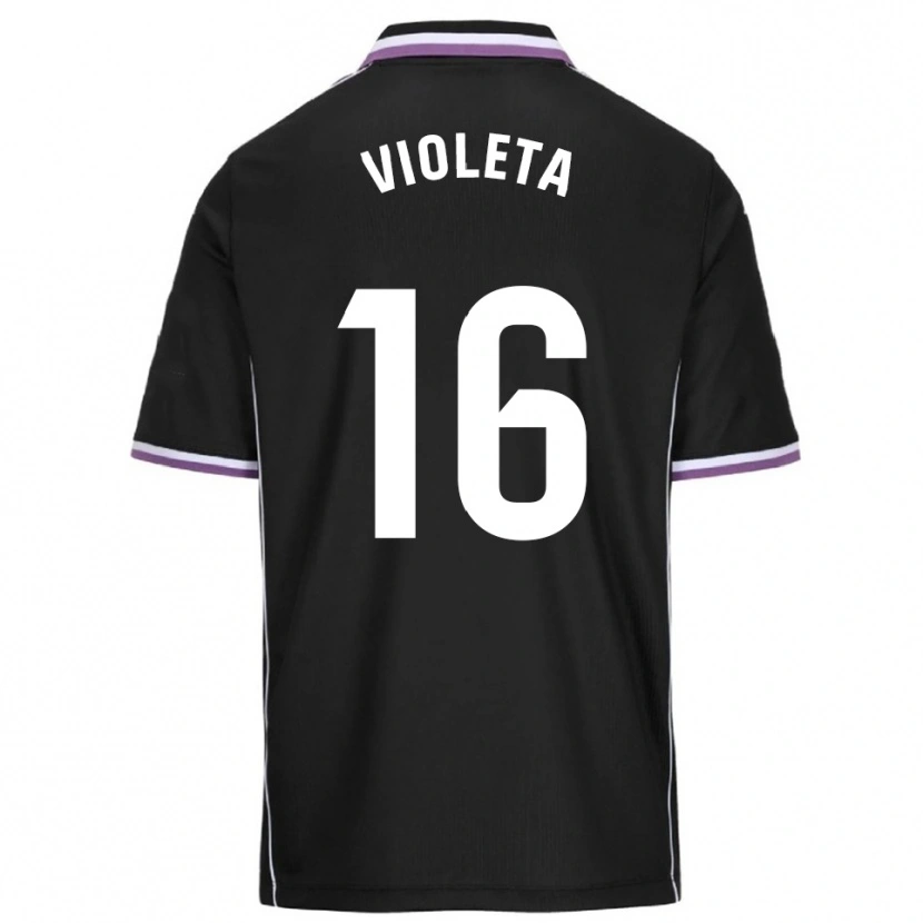 Danxen Män Violeta Antón Guerrero #16 Lila Svart Bortatröja Matchtröjor 2025/26 Tröjor T-Tröja
