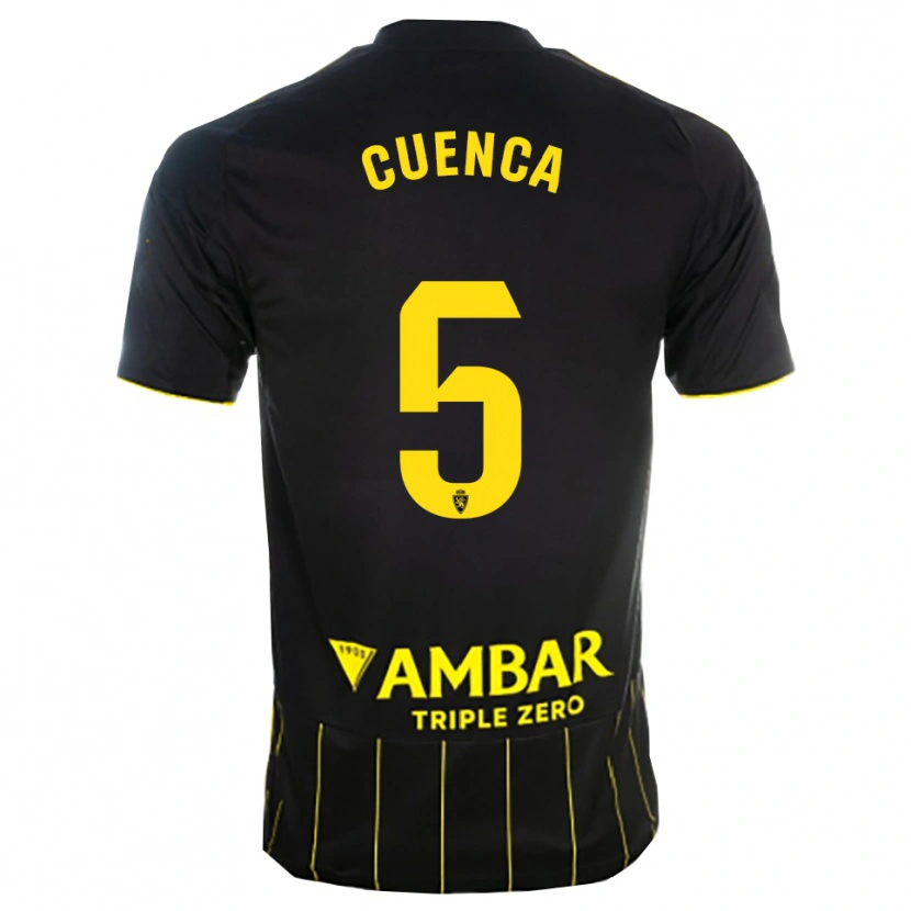 Danxen Män Marcos Cuenca #5 Svart Gul Bortatröja Matchtröjor 2025/26 Tröjor T-Tröja