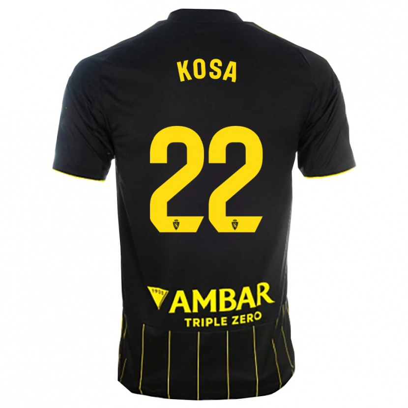 Danxen Män Sebastian Kosa #22 Svart Gul Bortatröja Matchtröjor 2025/26 Tröjor T-Tröja
