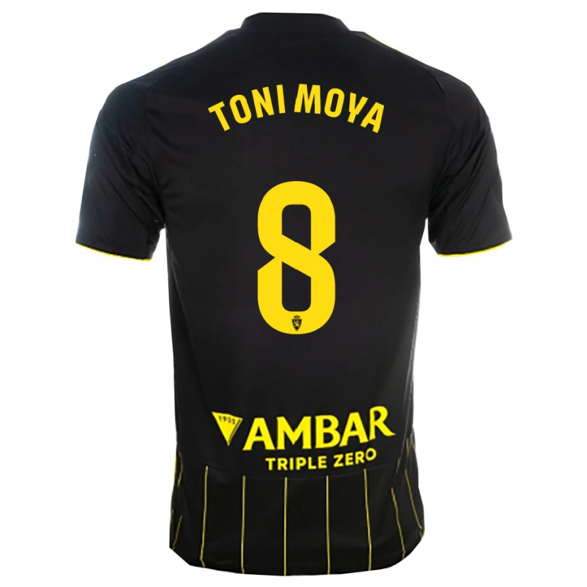 Danxen Män Toni Moya #8 Svart Gul Bortatröja Matchtröjor 2025/26 Tröjor T-Tröja