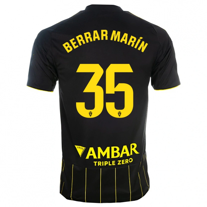 Danxen Män Sergio Berrar #35 Svart Gul Bortatröja Matchtröjor 2025/26 Tröjor T-Tröja