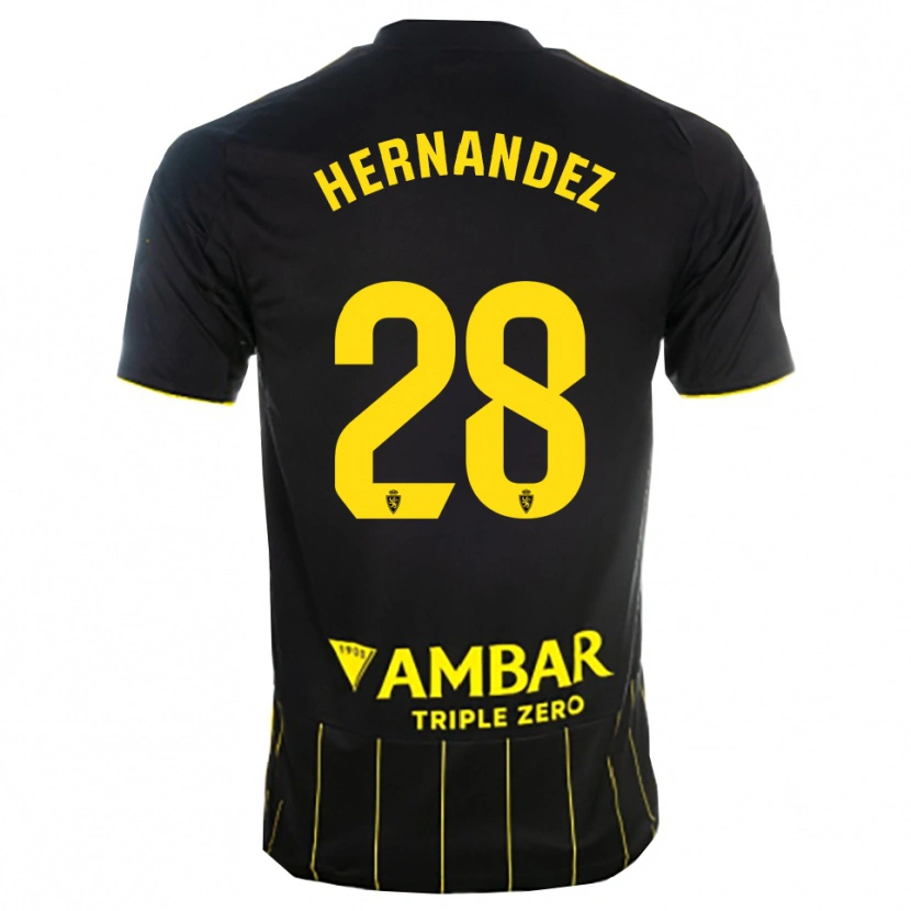 Danxen Män Diego Hernández #28 Svart Gul Bortatröja Matchtröjor 2025/26 Tröjor T-Tröja