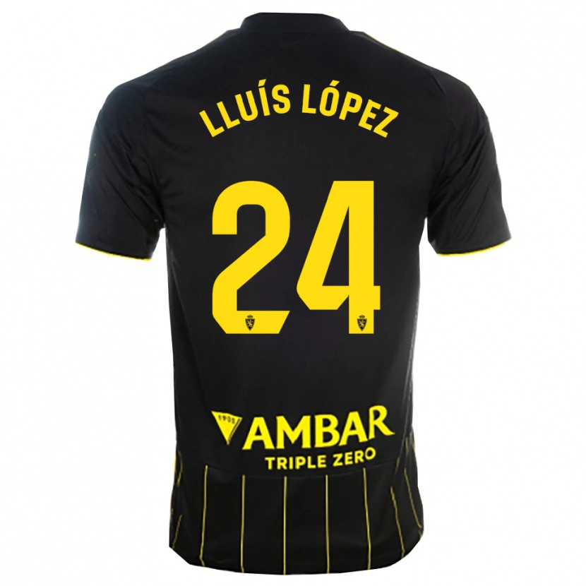 Danxen Män Lluís López #24 Svart Gul Bortatröja Matchtröjor 2025/26 Tröjor T-Tröja