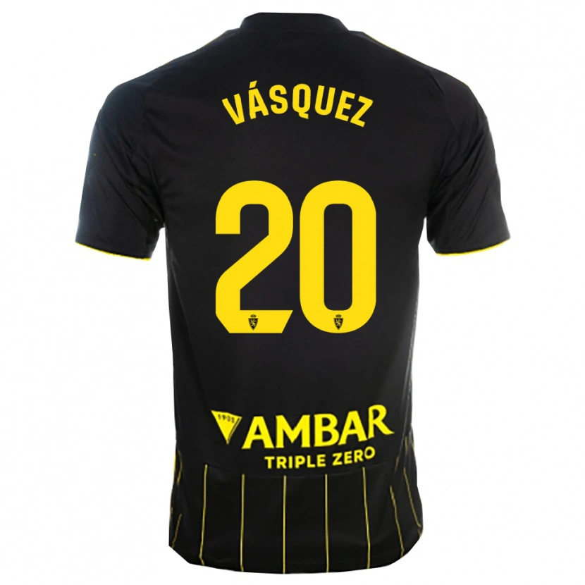 Danxen Män José Vásquez #20 Svart Gul Bortatröja Matchtröjor 2025/26 Tröjor T-Tröja