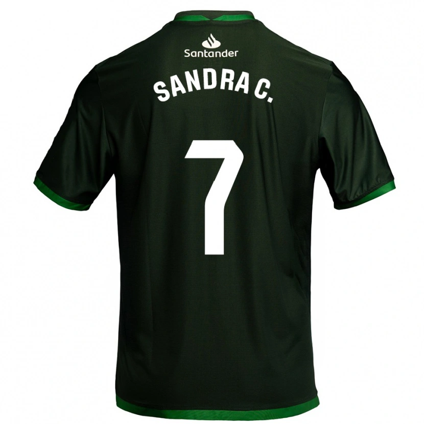 Danxen Män Sandra Calvo Pozo #7 Mörkgrön Bortatröja Matchtröjor 2025/26 Tröjor T-Tröja